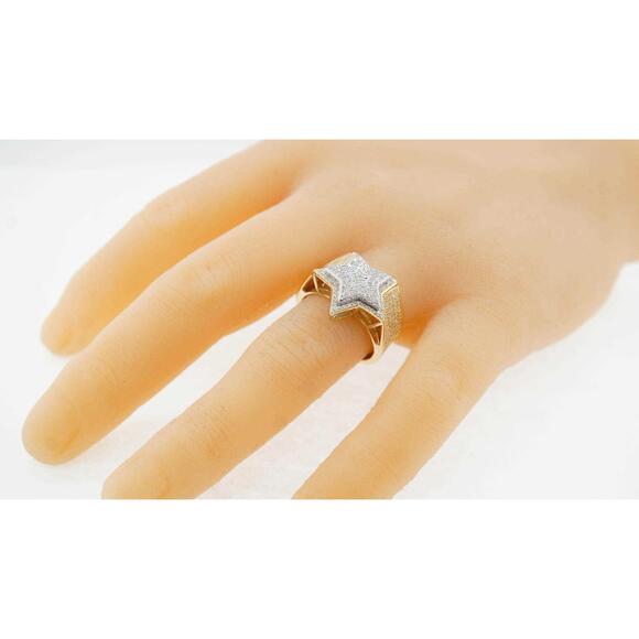 10k Estate Sale Multi-Tone Gold Diamond Ring 1.25 TCW Vintage Style Fine Jewelry - Picture 5 of 8